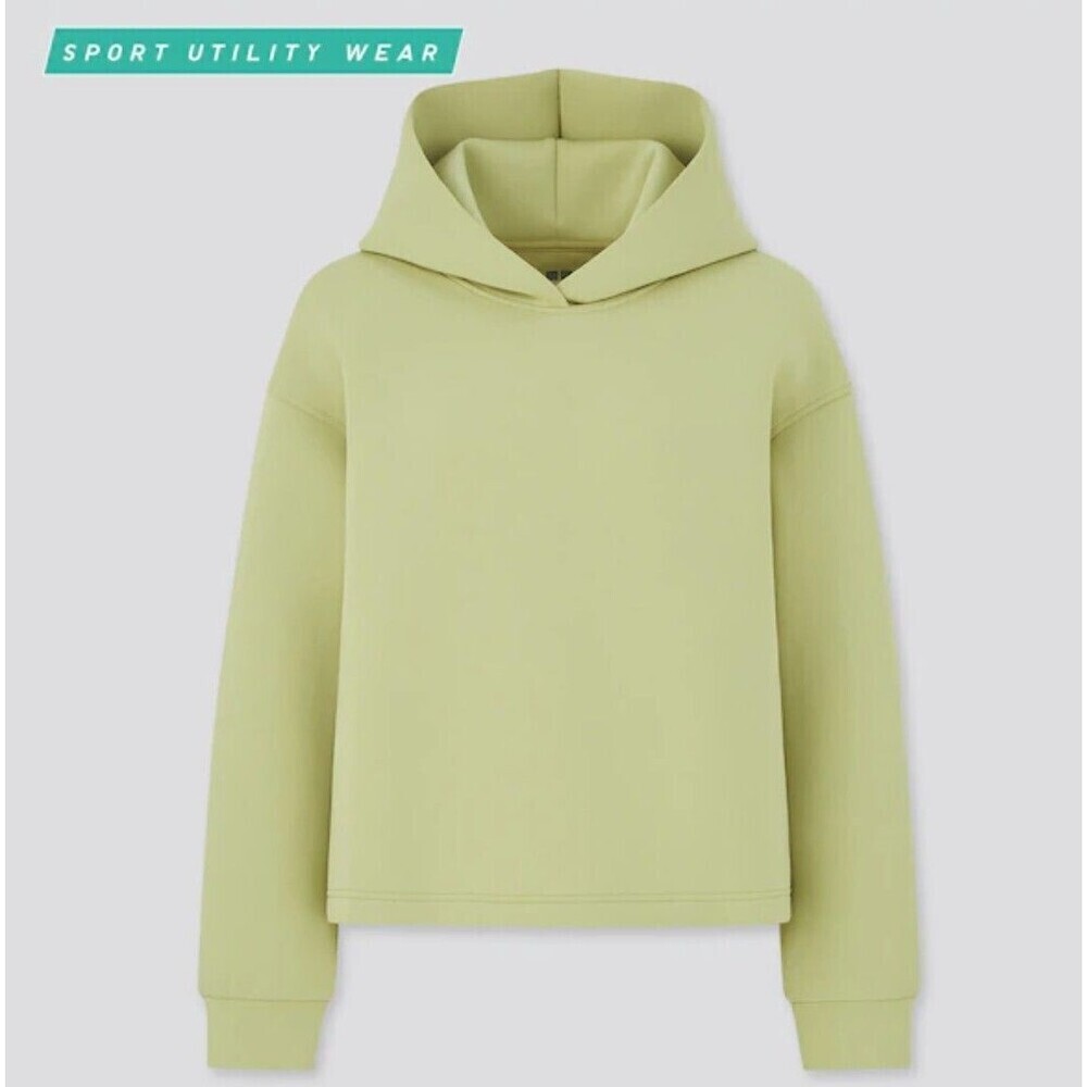 UNIQLO Ultra Stretch Dry Sweat Hoodie Womens M Pullover Light Green Sport Wear